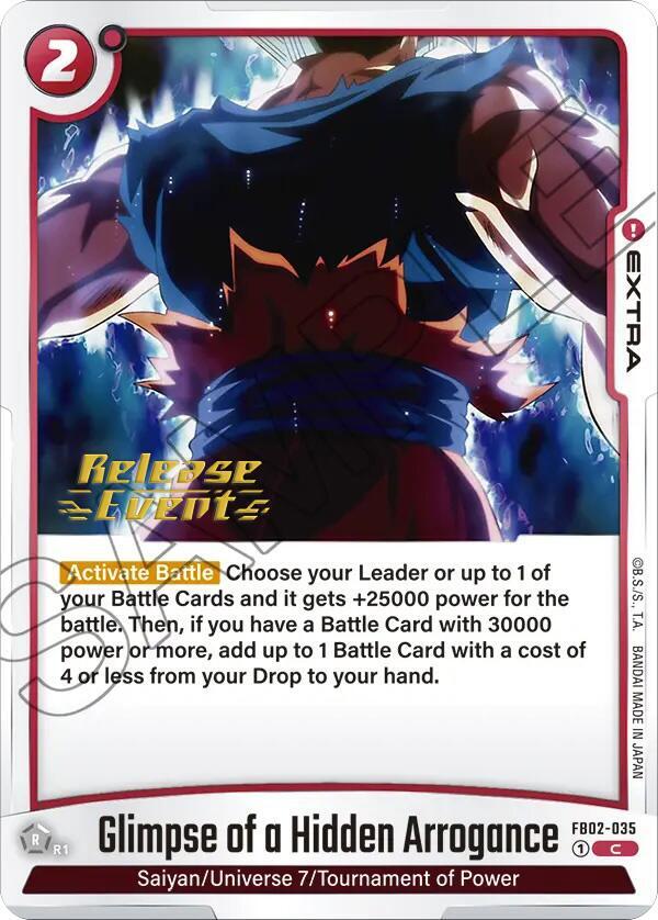 Glimpse of a Hidden Arrogance FB02-035 card from Blazing Aura Release Event Cards