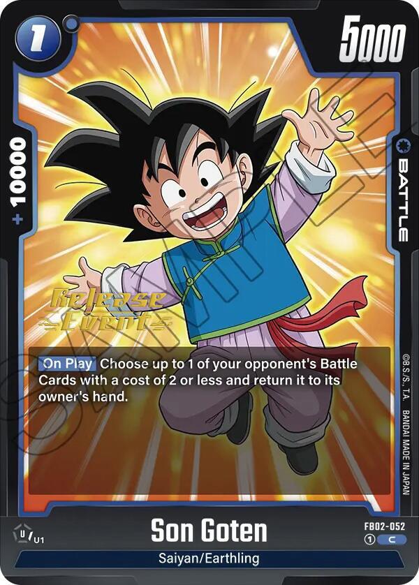Son Goten FB02-052 card from Blazing Aura Release Event Cards