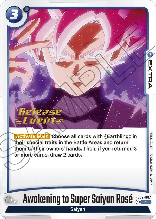 Awakening to Super Saiyan Rose FB02-067 card from Blazing Aura Release Event Cards