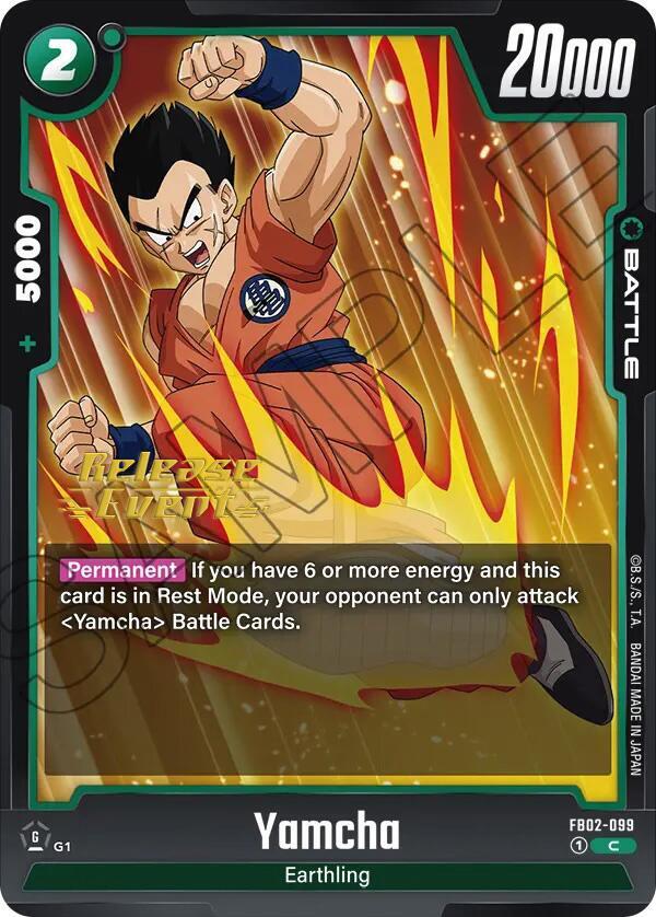 Yamcha FB02-099 card from Blazing Aura Release Event Cards