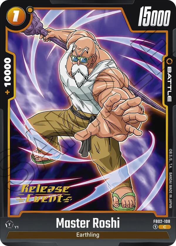 Master Roshi FB02-108 card from Blazing Aura Release Event Cards