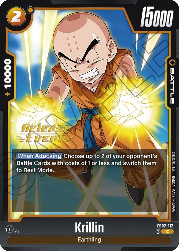 Krillin FB02-112 card from Blazing Aura Release Event Cards