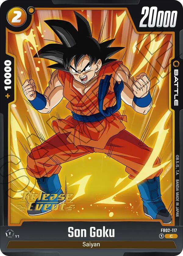 Son Goku FB02-117 card from Blazing Aura Release Event Cards