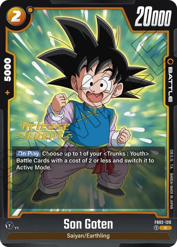 Son Goten FB02-120 card from Blazing Aura Release Event Cards