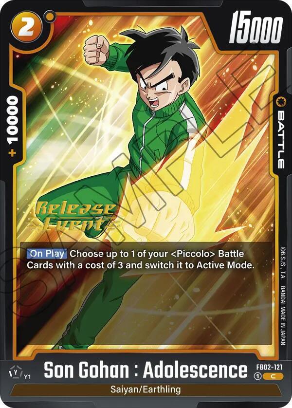 Son Gohan : Adolescence FB02-121 card from Blazing Aura Release Event Cards