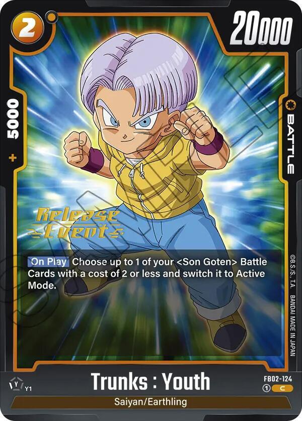 Trunks : Youth FB02-124 card from Blazing Aura Release Event Cards