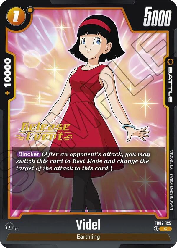 Videl FB02-125 card from Blazing Aura Release Event Cards