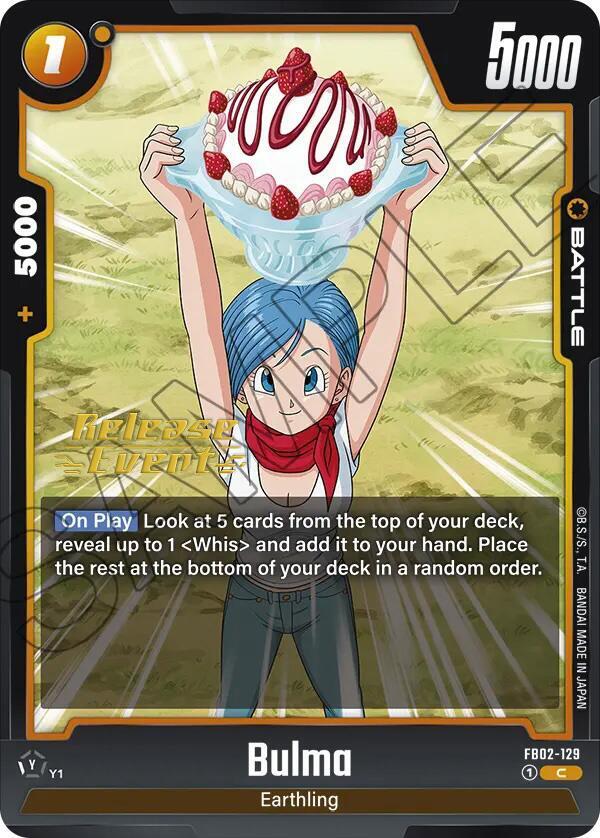 Bulma FB02-129 card from Blazing Aura Release Event Cards