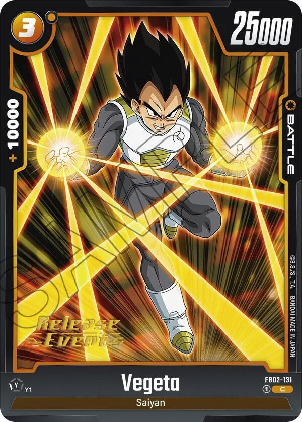 Vegeta FB02-131 card from Blazing Aura Release Event Cards