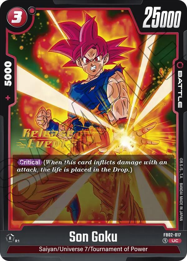 Son Goku FB02-017 card from Blazing Aura Release Event Cards