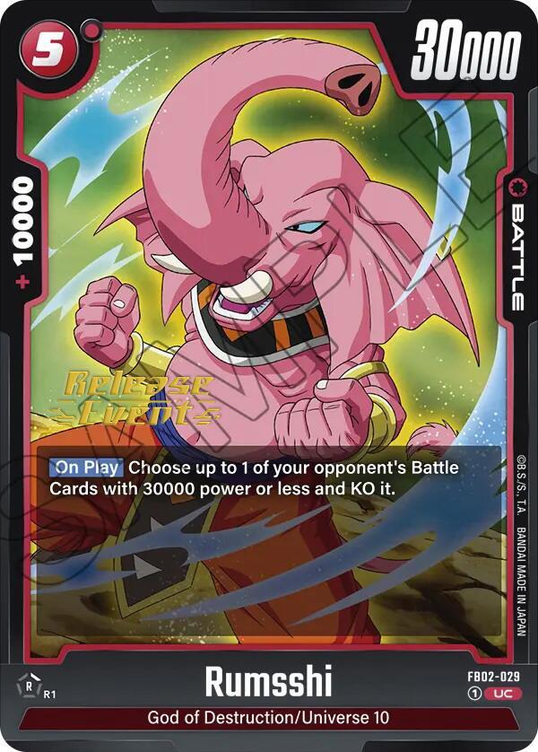 Rumsshi FB02-029 card from Blazing Aura Release Event Cards