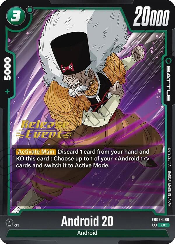 Android 20 FB02-080 card from Blazing Aura Release Event Cards