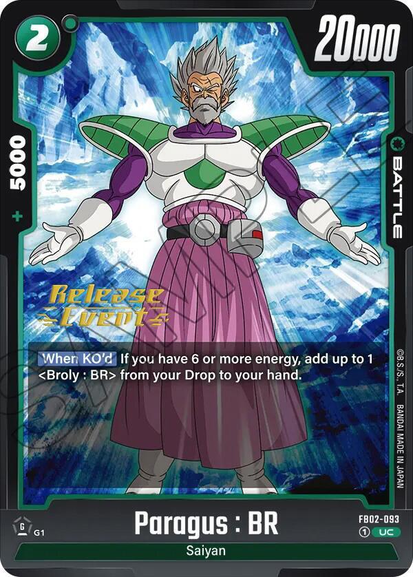 Paragus : BR FB02-093 card from Blazing Aura Release Event Cards