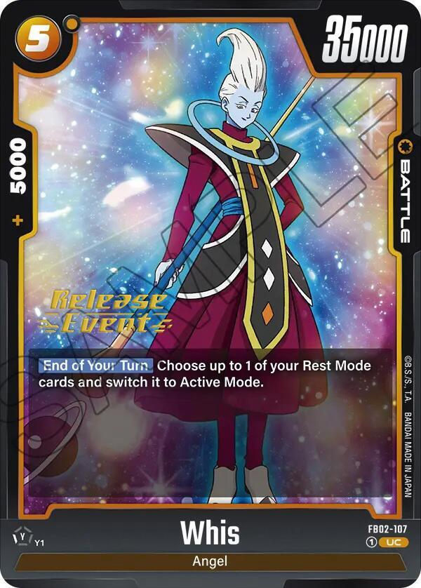 Whis FB02-107 card from Blazing Aura Release Event Cards
