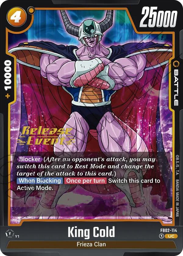 King Cold FB02-114 card from Blazing Aura Release Event Cards
