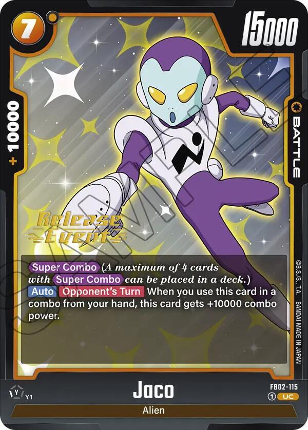Jaco FB02-115 card from Blazing Aura Release Event Cards