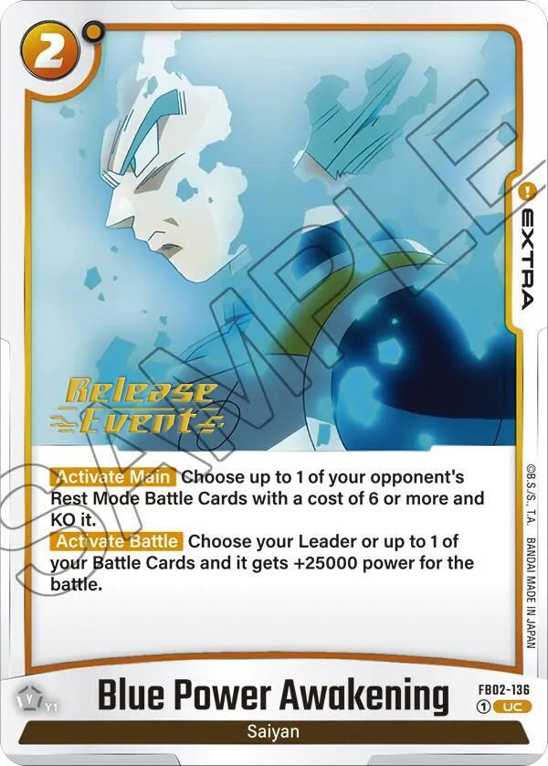 Blue Power Awakening FB02-136 card from Blazing Aura Release Event Cards