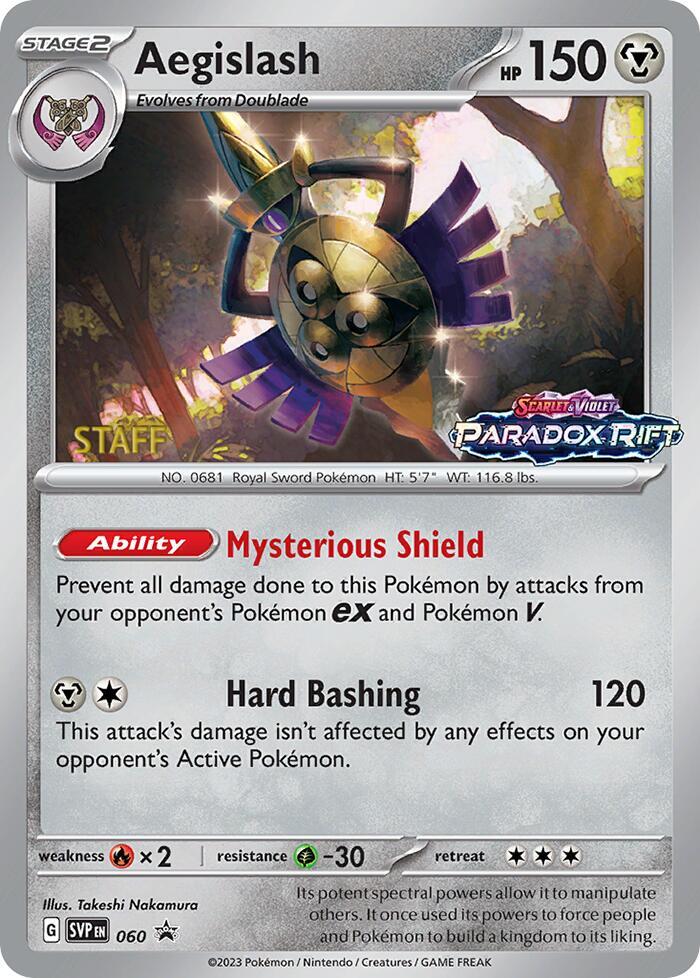 Aegislash (Prerelease) [Staff] 060 card from SV: Scarlet & Violet Promo Cards