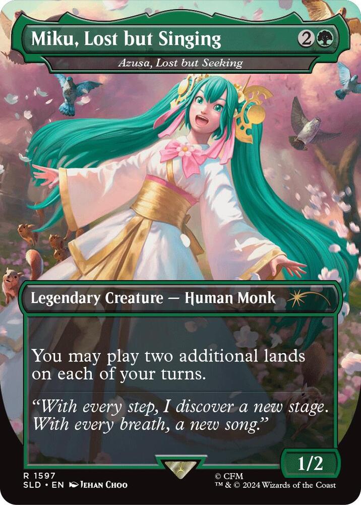 Miku, Lost but Singing - Azusa, Lost but Seeking 1597 card from Secret Lair Drop Series
