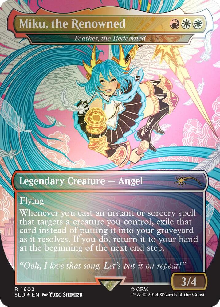 Miku, the Renowned - Feather, the Redeemed (Rainbow Foil) 1602 card from Secret Lair Drop Series