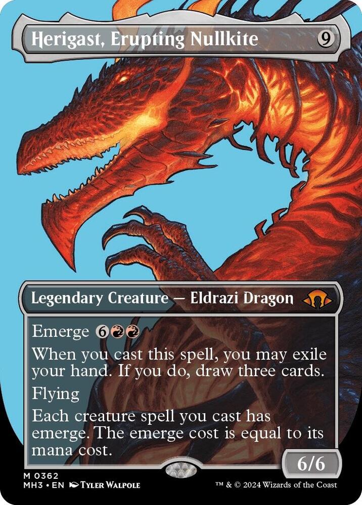 Herigast, Erupting Nullkite (Borderless) 362 card from Modern Horizons 3