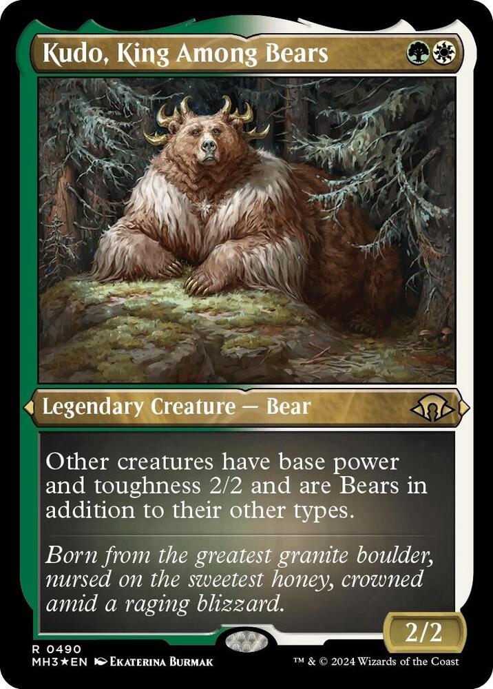Kudo, King Among Bears (Foil Etched) 490 card from Modern Horizons 3