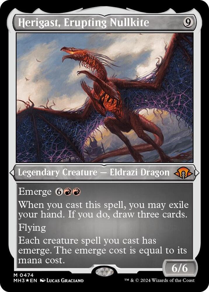 Herigast, Erupting Nullkite (Foil Etched) 474 card from Modern Horizons 3