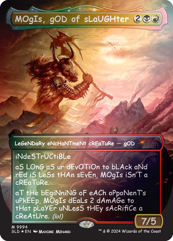 MOgIs, gOD of sLaUGHter (Rainbow Foil) 9994 card from Secret Lair Drop Series