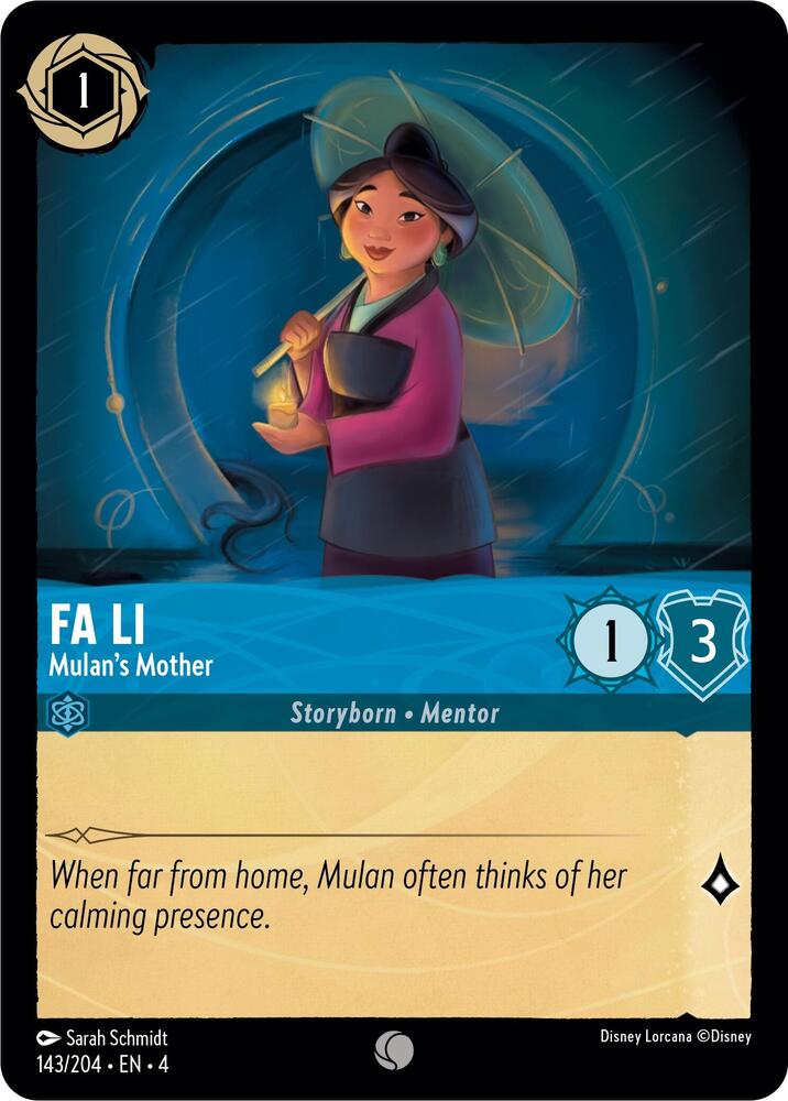 Fa Li - Mulan's Mother 143/204 card from Ursula's Return