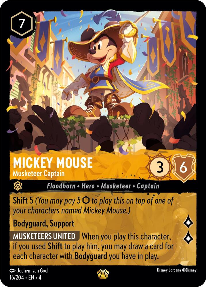 Mickey Mouse - Musketeer Captain 16/204 card from Ursula's Return