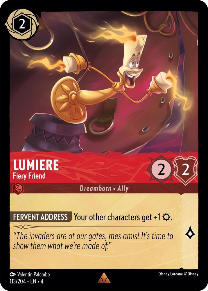 Lumiere - Fiery Friend 113/204 card from Ursula's Return