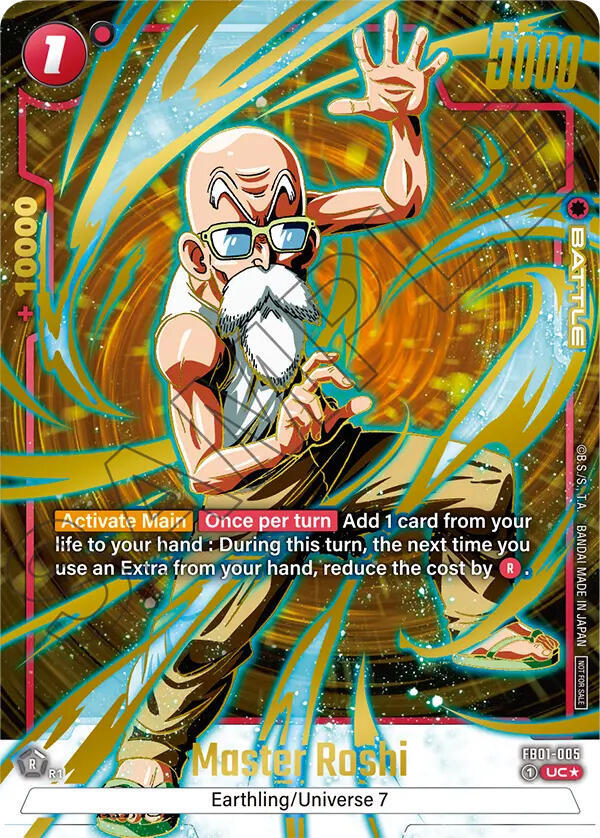 Master Roshi (Championship Pack 01) (Gold) FB01-005 card from Tournament and Championship Promos