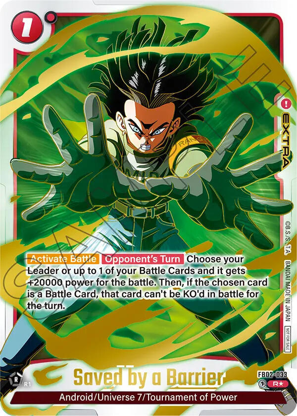 Saved by a Barrier (Championship Pack 01) (Gold) FB02-033 card from Tournament and Championship Promos