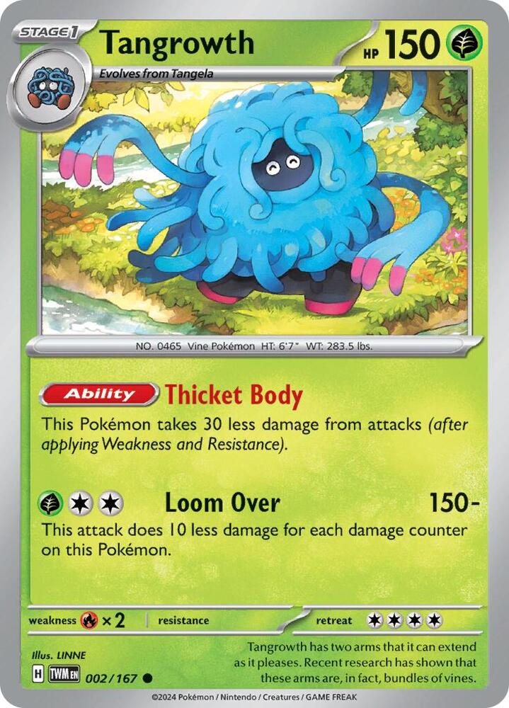 Tangrowth 002/167 card from SV06: Twilight Masquerade