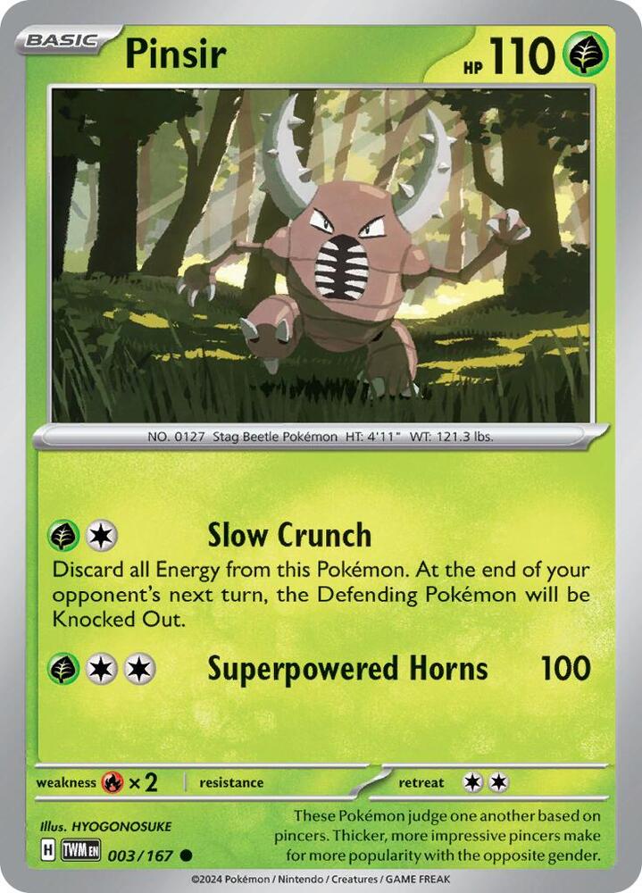 Pinsir 003/167 card from SV06: Twilight Masquerade