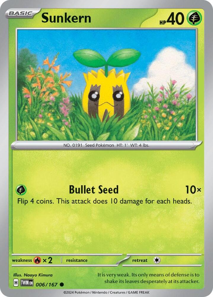 Sunkern 006/167 card from SV06: Twilight Masquerade