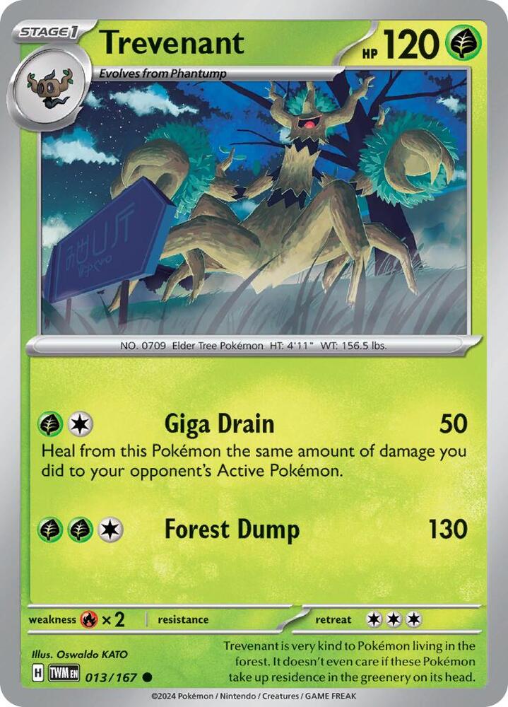 Trevenant 013/167 card from SV06: Twilight Masquerade