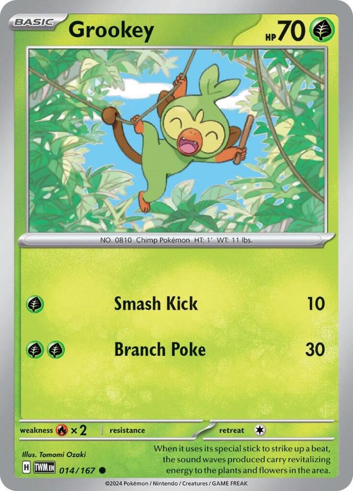Grookey 014/167 card from SV06: Twilight Masquerade