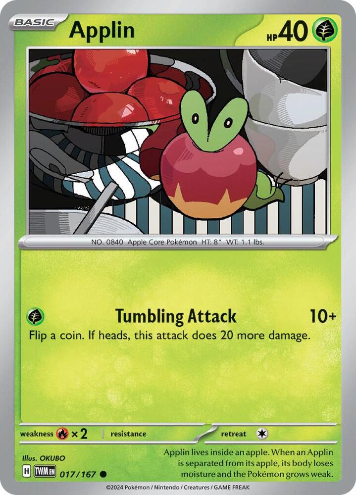 Applin 017/167 card from SV06: Twilight Masquerade