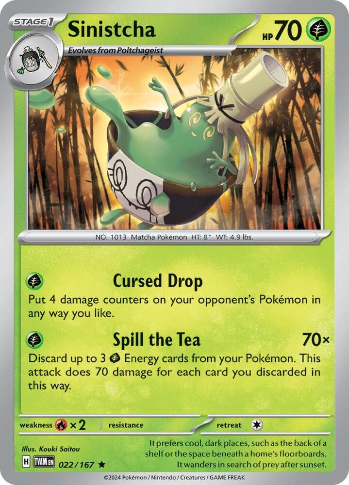 Sinistcha 022/167 card from SV06: Twilight Masquerade