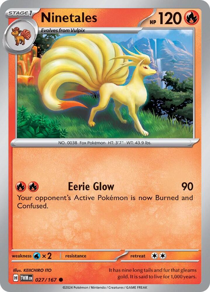 Ninetales 027/167 card from SV06: Twilight Masquerade