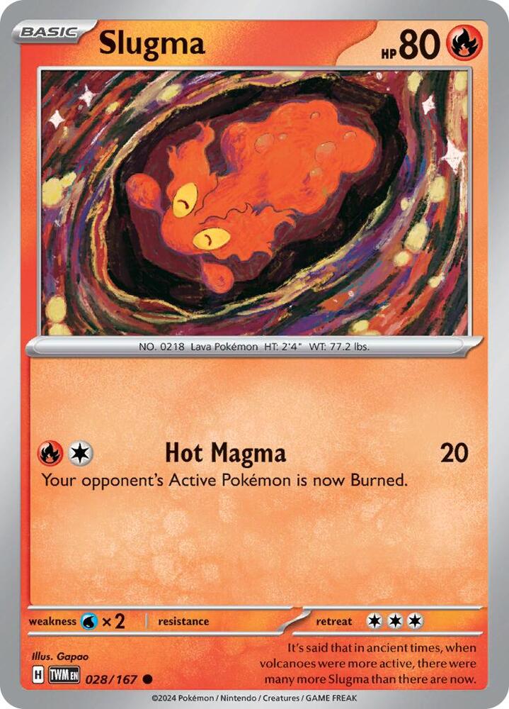 Slugma 028/167 card from SV06: Twilight Masquerade