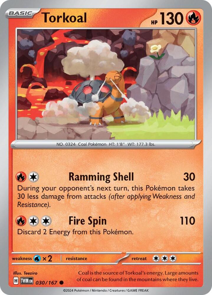 Torkoal 030/167 card from SV06: Twilight Masquerade