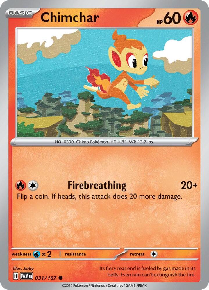 Chimchar 031/167 card from SV06: Twilight Masquerade