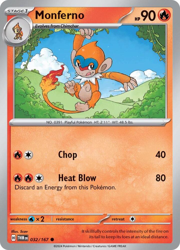 Monferno 032/167 card from SV06: Twilight Masquerade