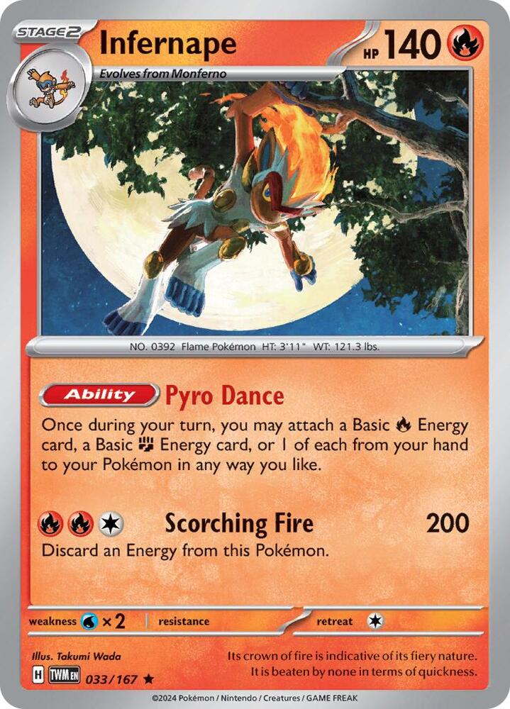Infernape 033/167 card from SV06: Twilight Masquerade