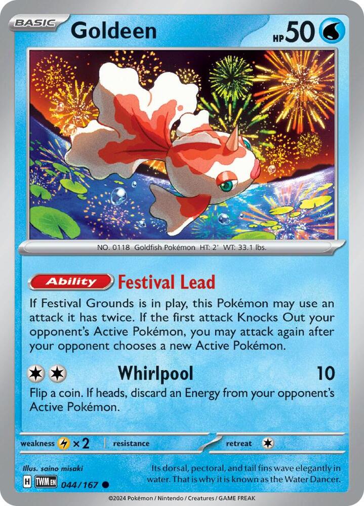 Goldeen 044/167 card from SV06: Twilight Masquerade