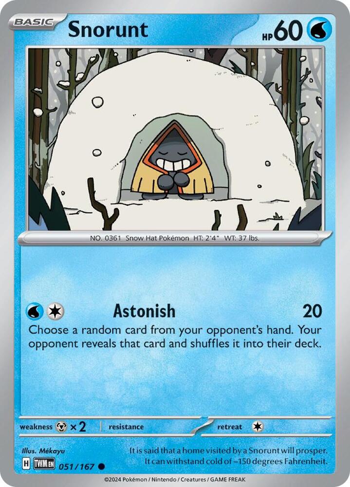 Snorunt 051/167 card from SV06: Twilight Masquerade