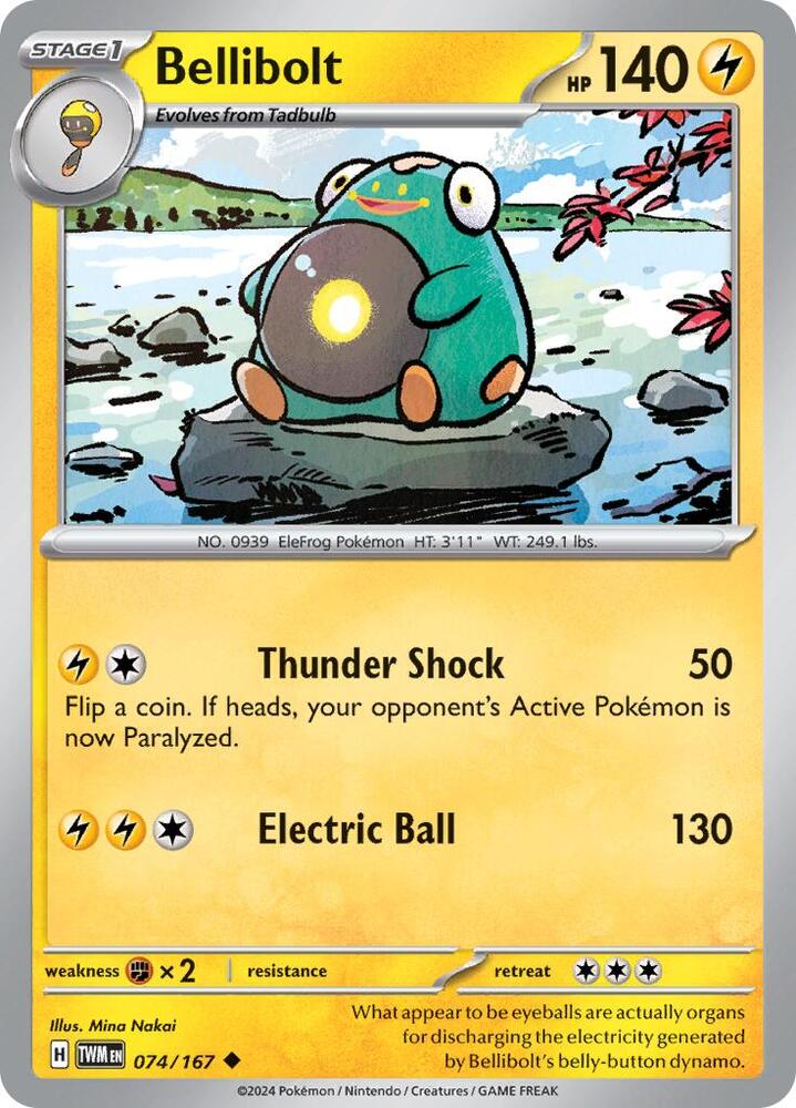 Bellibolt 074/167 card from SV06: Twilight Masquerade