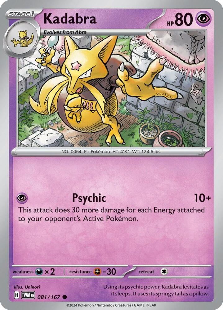 Kadabra 081/167 card from SV06: Twilight Masquerade